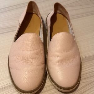 Roots Leather Espadrille Flat - Size 8, Rose Pink